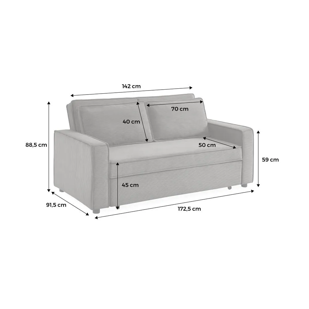 sweeek 2-seater Corduroy Sofa Bed in Grey 5