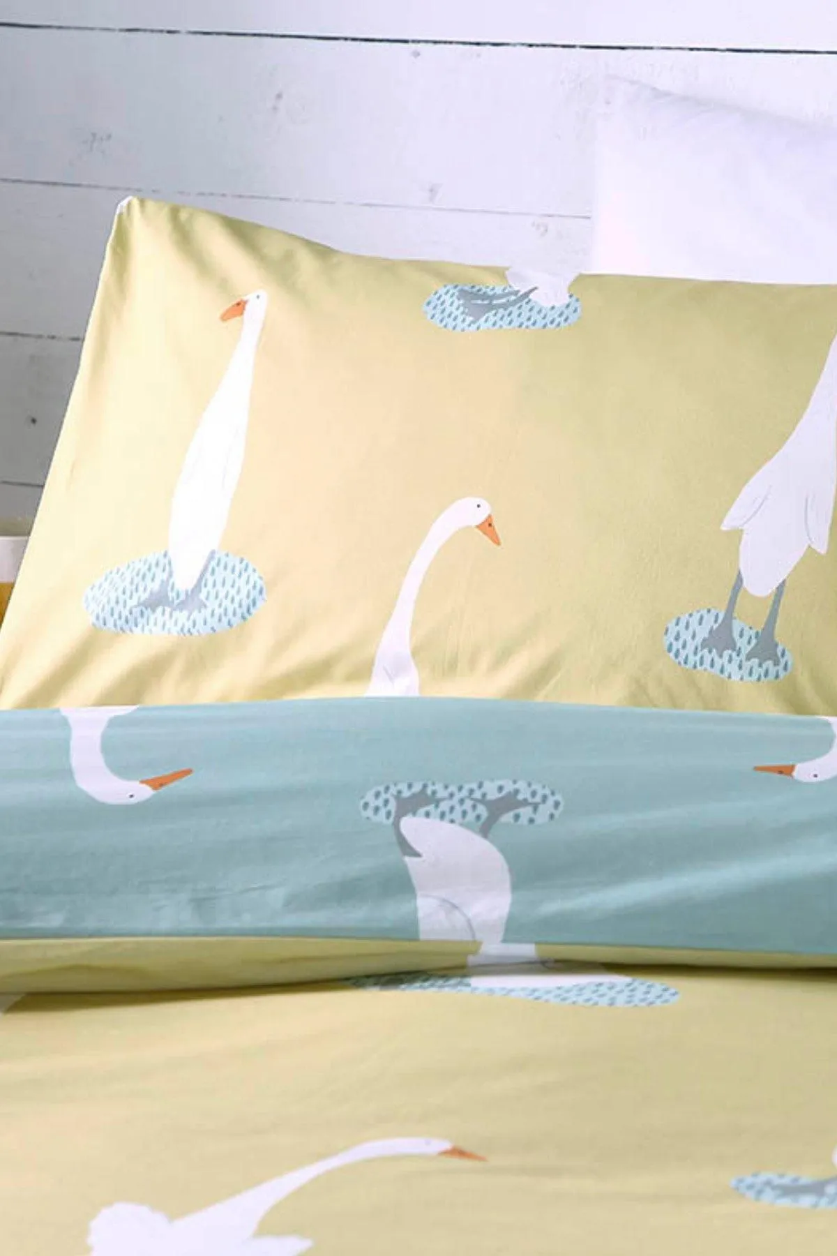 Fusion 'Puddles The Duck' Easy Care Reversible Duvet Cover Set in Yellow 3