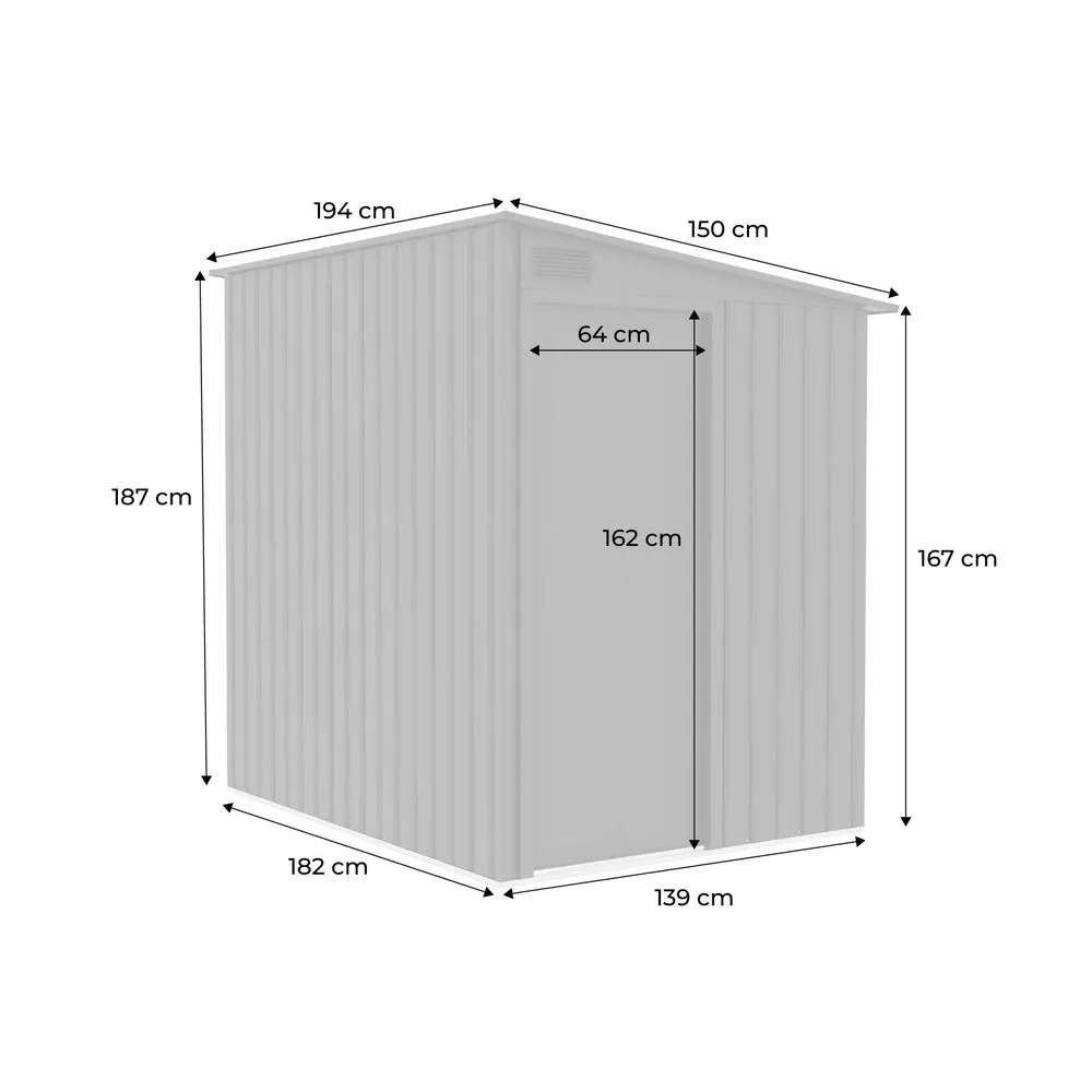 sweeek Garden shed lean to shed 2.91m² galvanized steel with sliding door in Terracotta 5