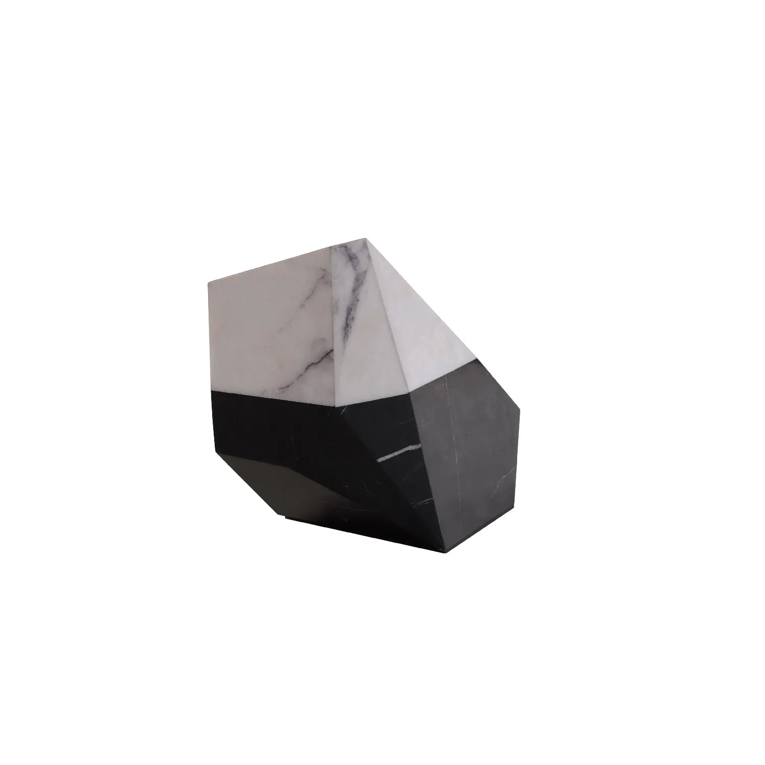 Timothy Oulton Meta Table Lamp Without Bulb, Square, Grey Marble | Barker & Stonehouse