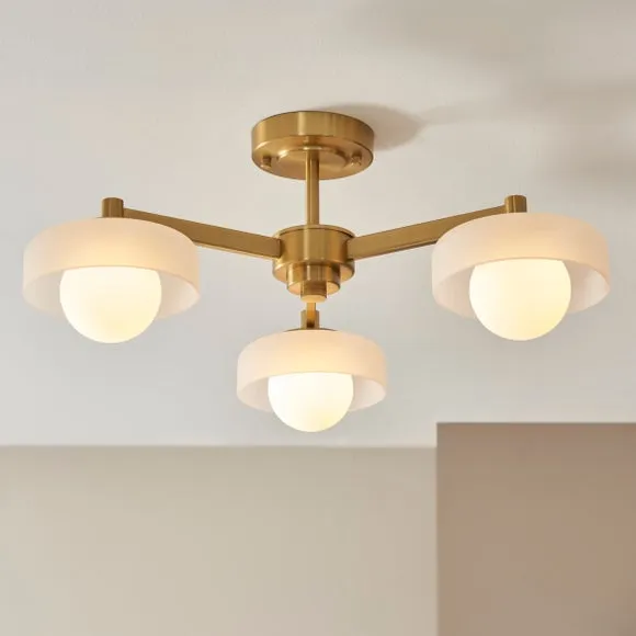 Vogue Hallie 3 Light Semi Flush Ceiling Light