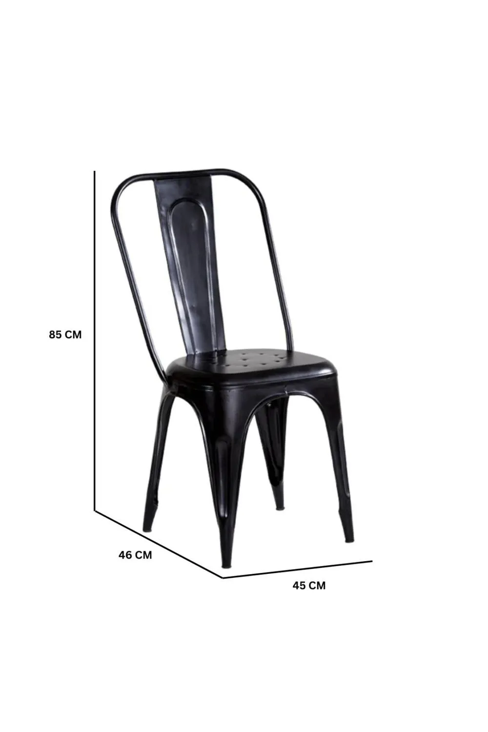 IH Design Metal Chair Apsley Industrial Vintage Mintis Pair Black 3