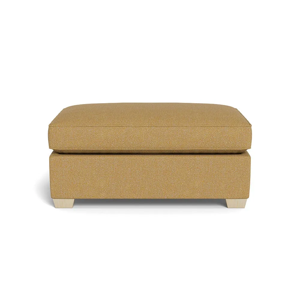 Heal's Torino Footstool Boucle Tweed Citrine Natural Feet