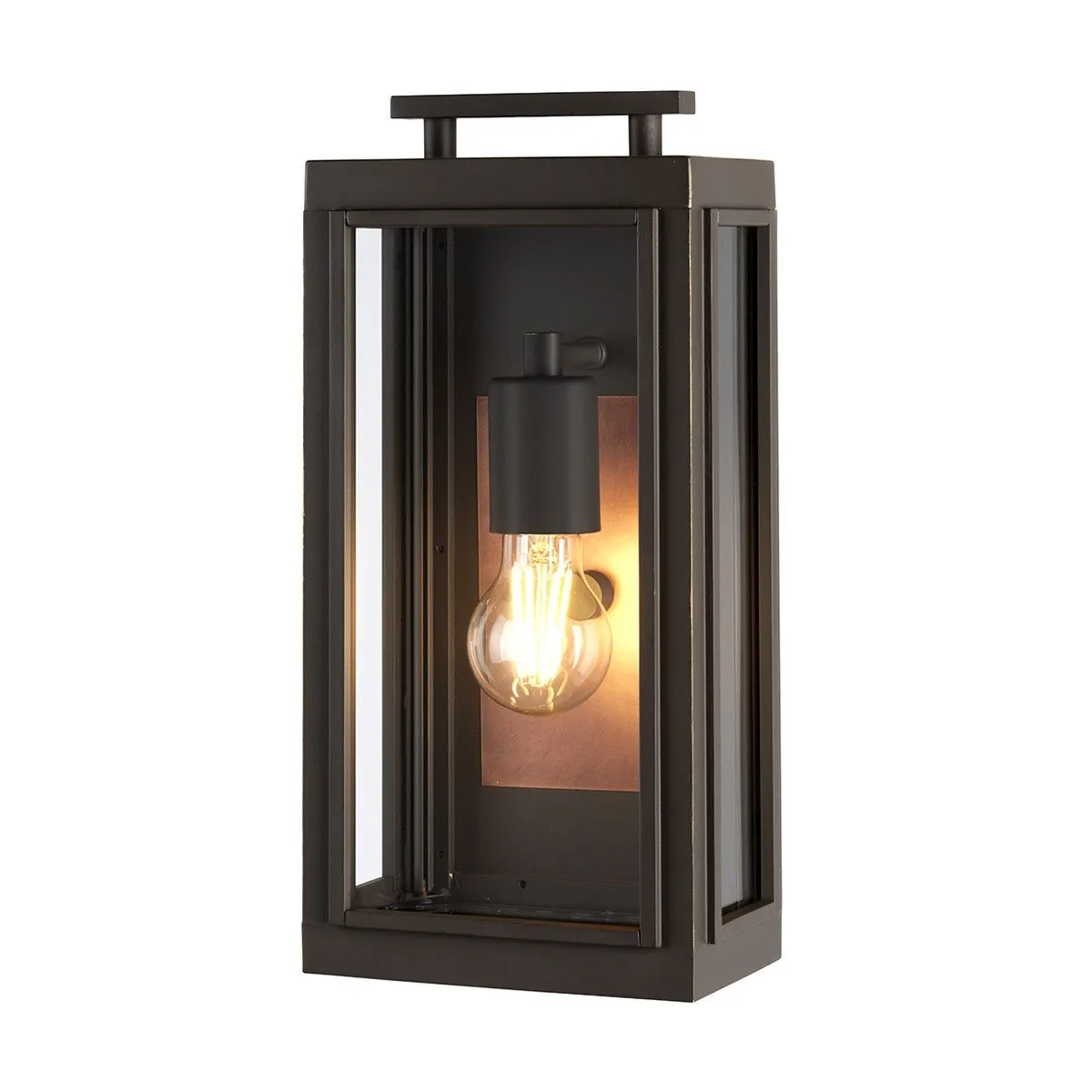 Netlighting Hinkley Sutcliffe Outdoor 1 Light Wall Lantern Oil Rubbed Bronze IP44 in Brown