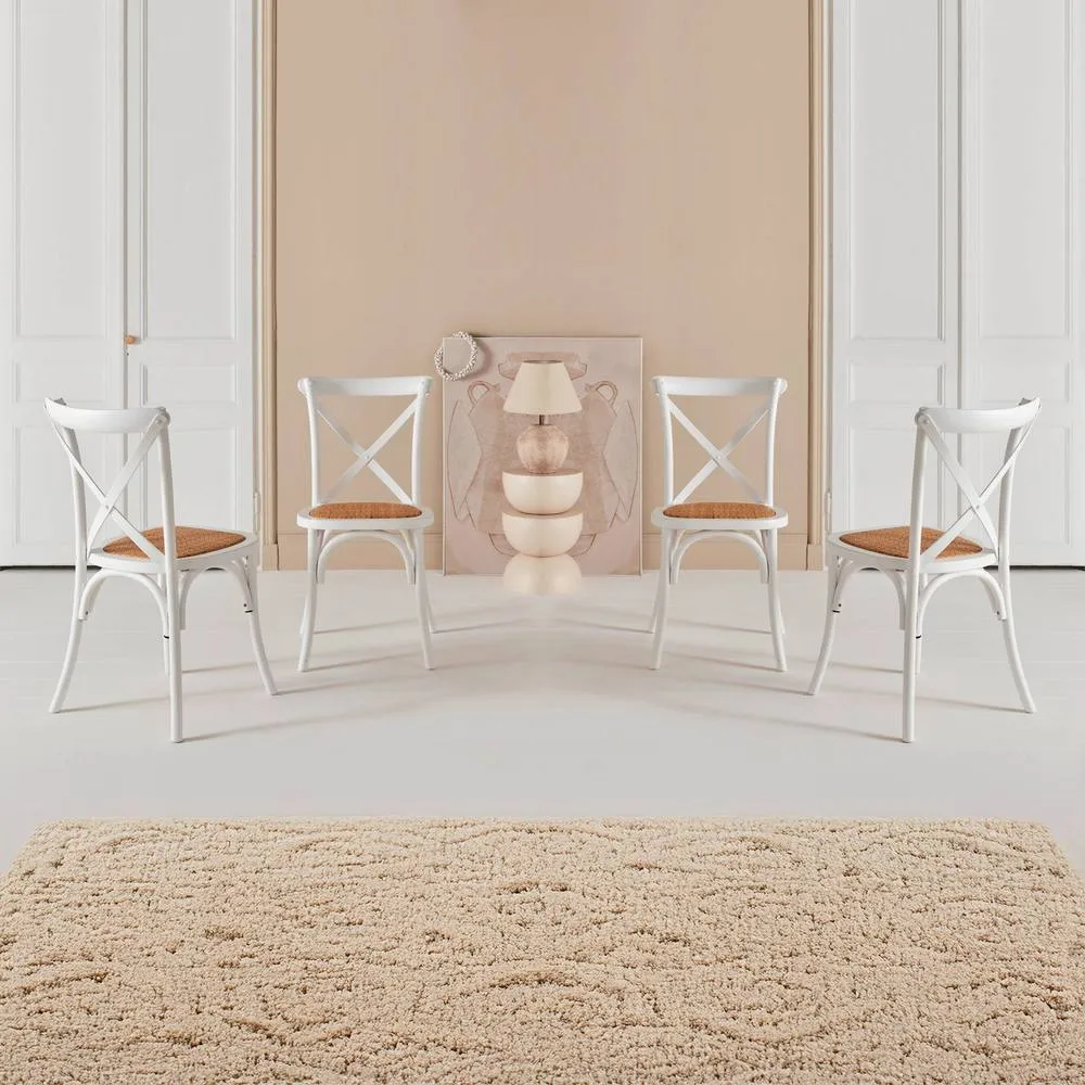 sweeek Set of 4 vintage wooden bistro chairs in White 4