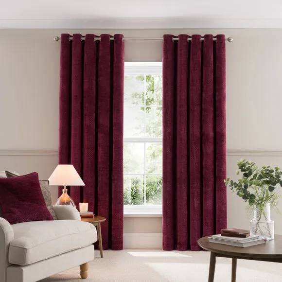 Alayna Chenille Eyelet Curtains (Blackout Available) 2