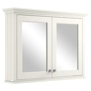 Bayswater Pointing White Bathroom Mirror Cabinet - 1050mm
