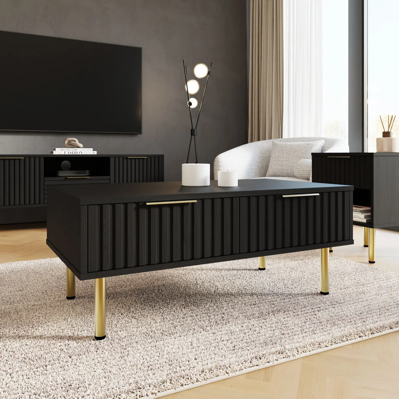 GFW Nervata Coffee Table in Black 2