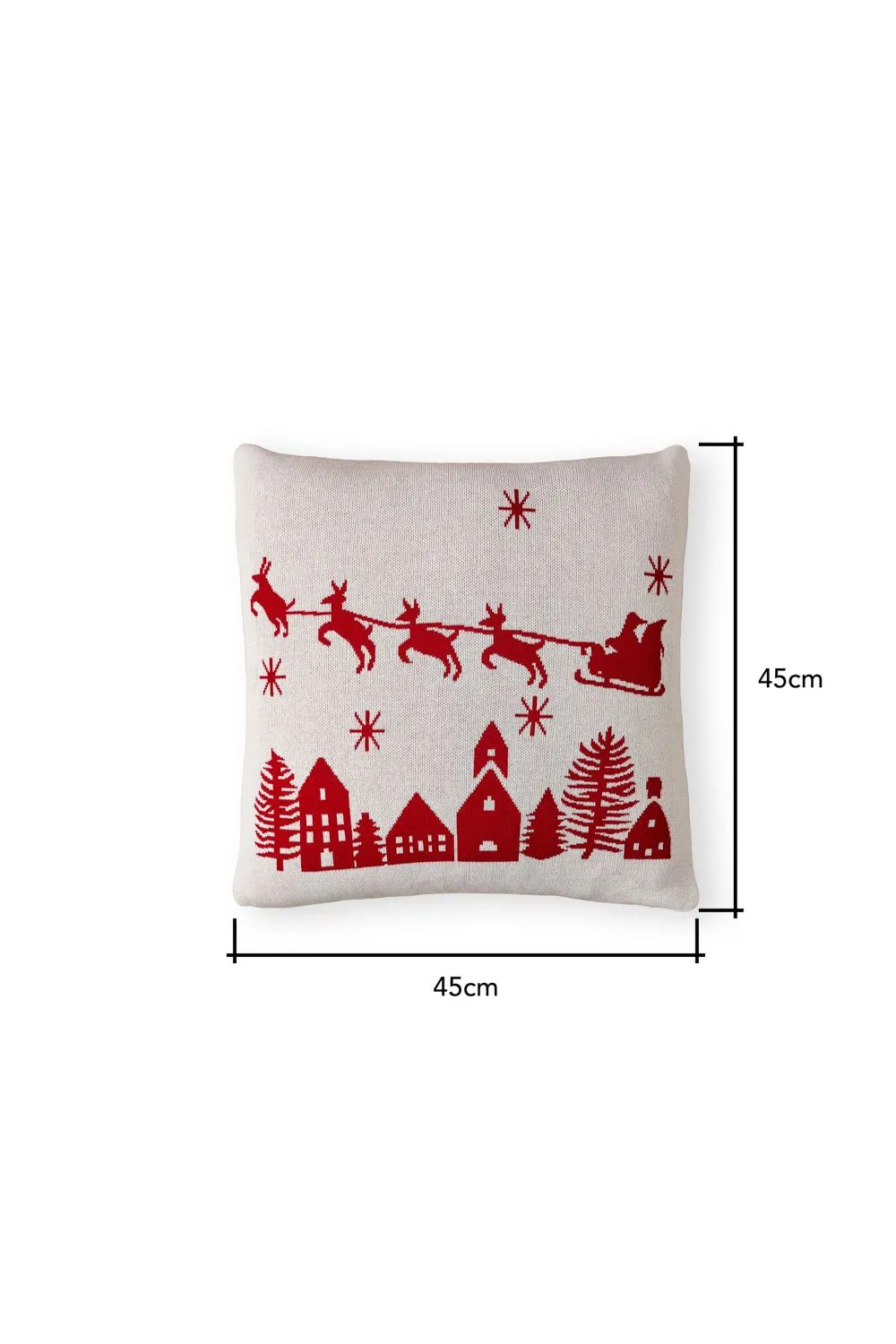 BHS Father Christmas on Sleigh Cushion in Red 4