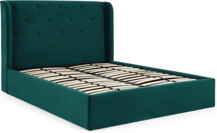 Ormond King Size Ottoman Storage Bed, Seafoam Blue Velvet