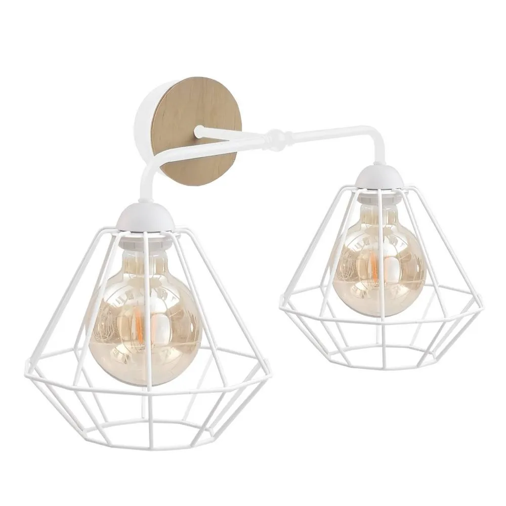Netlighting Foskal Wall Lamp White Wood 24cm 2x E27