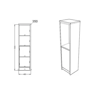Wickes Hayman Matt Cashmere Traditional Freestanding Mid Height Tower Unit - 1500 x 400mm 2