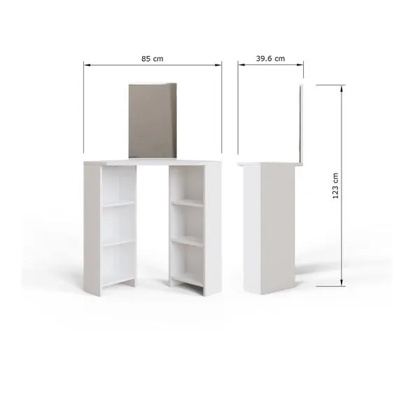 Frances Corner Dressing Table with Mirror 6