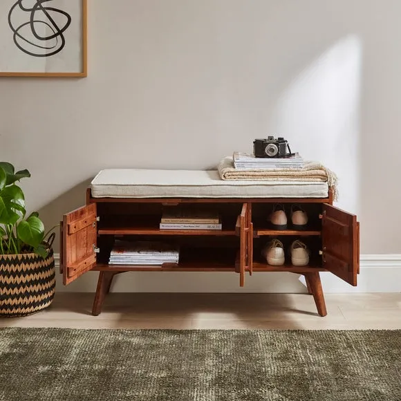 Maxton Storage Bench, Mango Wood 2
