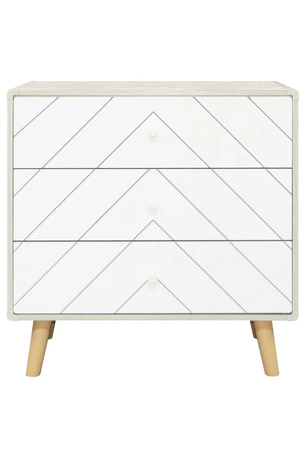 Seconique Dixie 3 Drawer Chest in White 2
