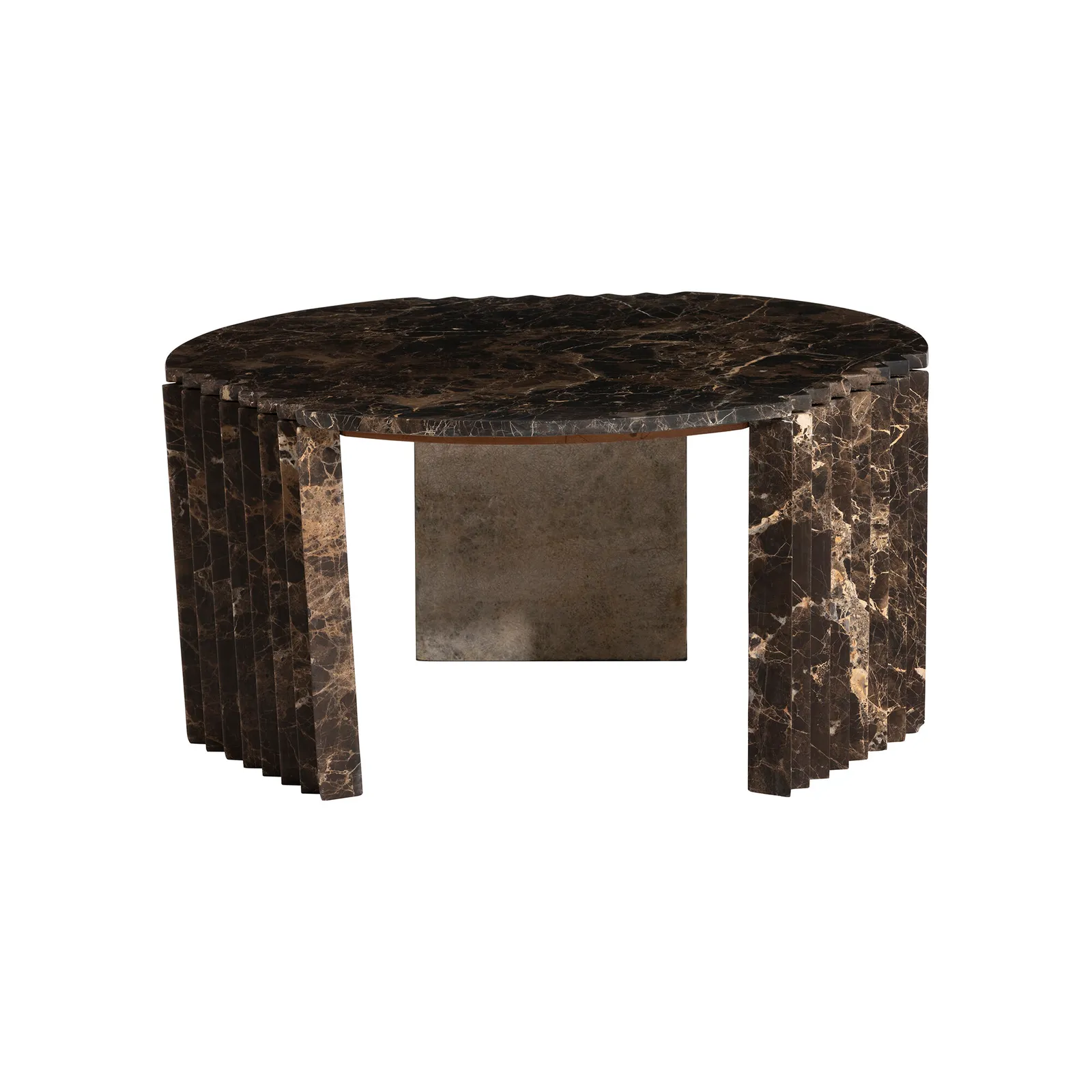 Bruni Coffee Table 80X77.1X40 Cm, Round, Brown Marble | Barker & Stonehouse 3