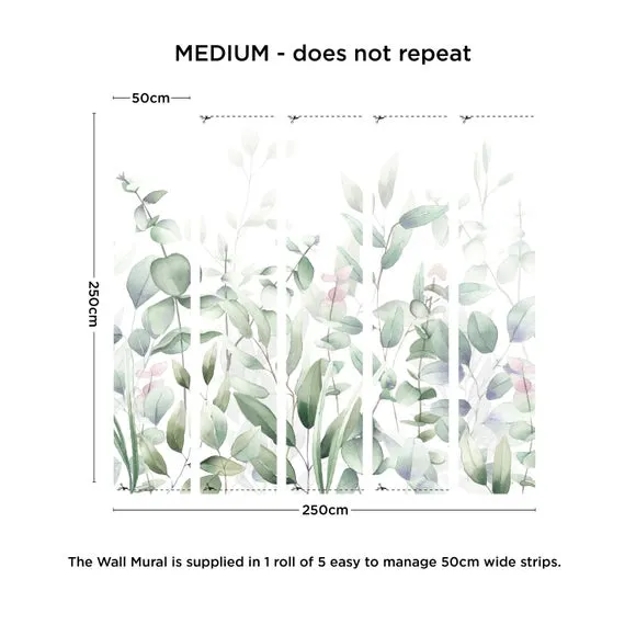 Watercolour Leaves Wall Mural 4