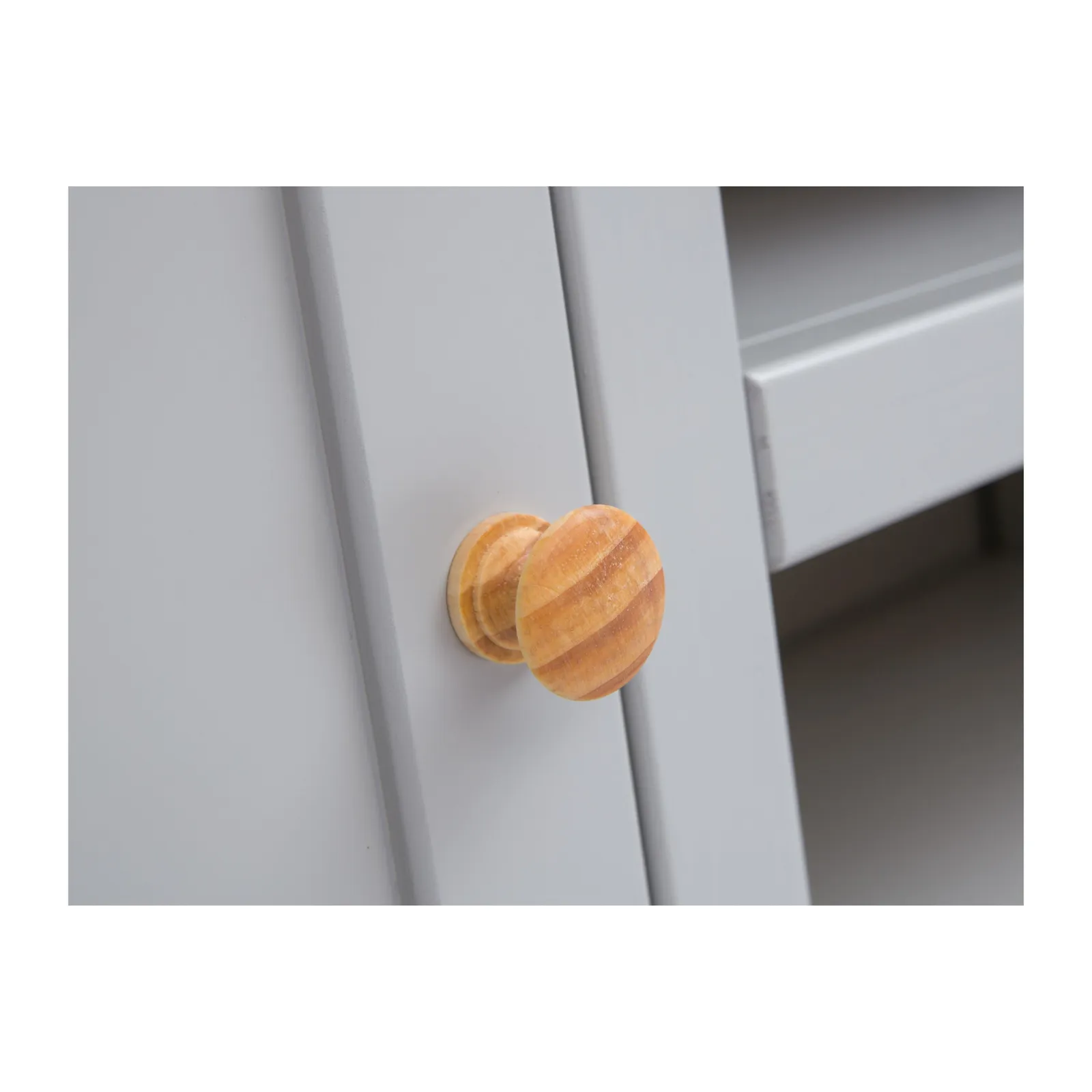 Cabinet Bits Loreo Light Grey 2 Door TV Cabinet Wood Knob 6