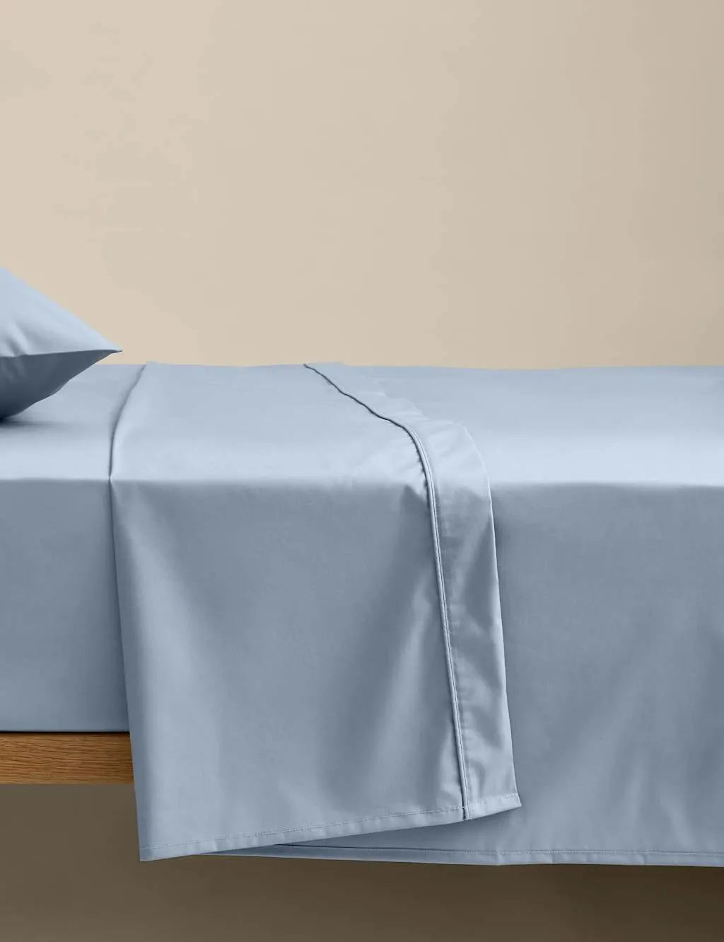 M&S Egyptian Cotton 230 Thread Count Crisp Flat Sheet Steel Blue