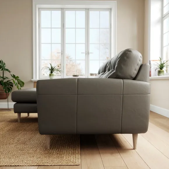 Sven Classic Leather Large Corner Chaise Sofa 2