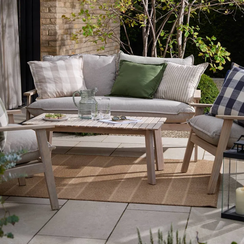 Yard Chesil Check 100% Cotton Outdoor Cushion in Natural 6