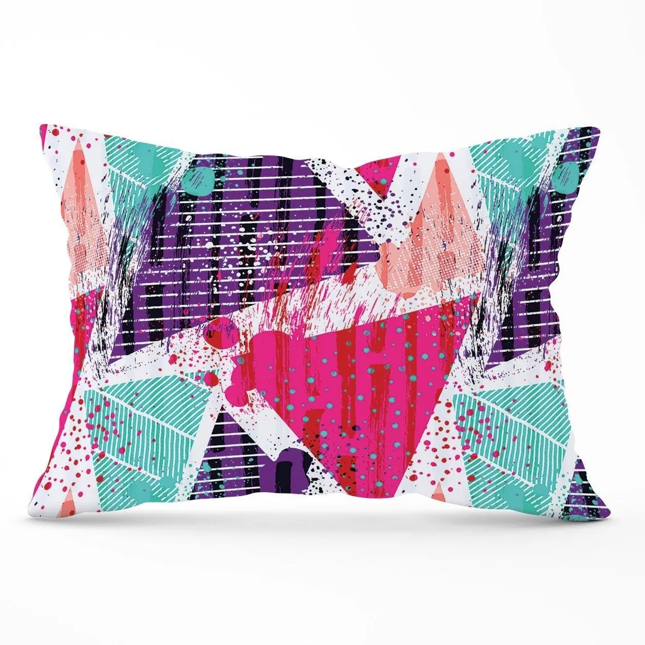 Warren Reed - Designer Shabby Geometric Pattern Cushions in Pink