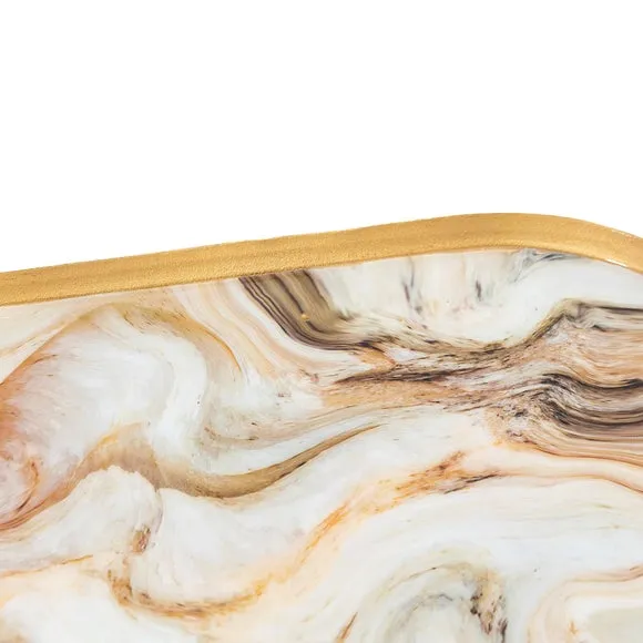 Cedar & Sage Set of 3 Sahara Round Marbled Trays 4