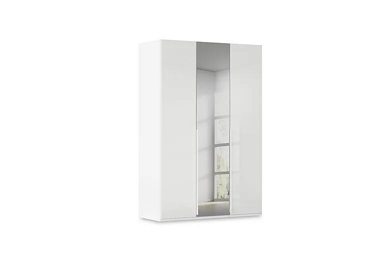 Haven 151cm 3 Door Hinged Wardrobe with 2 Glass Doors and 1 Mirror Door