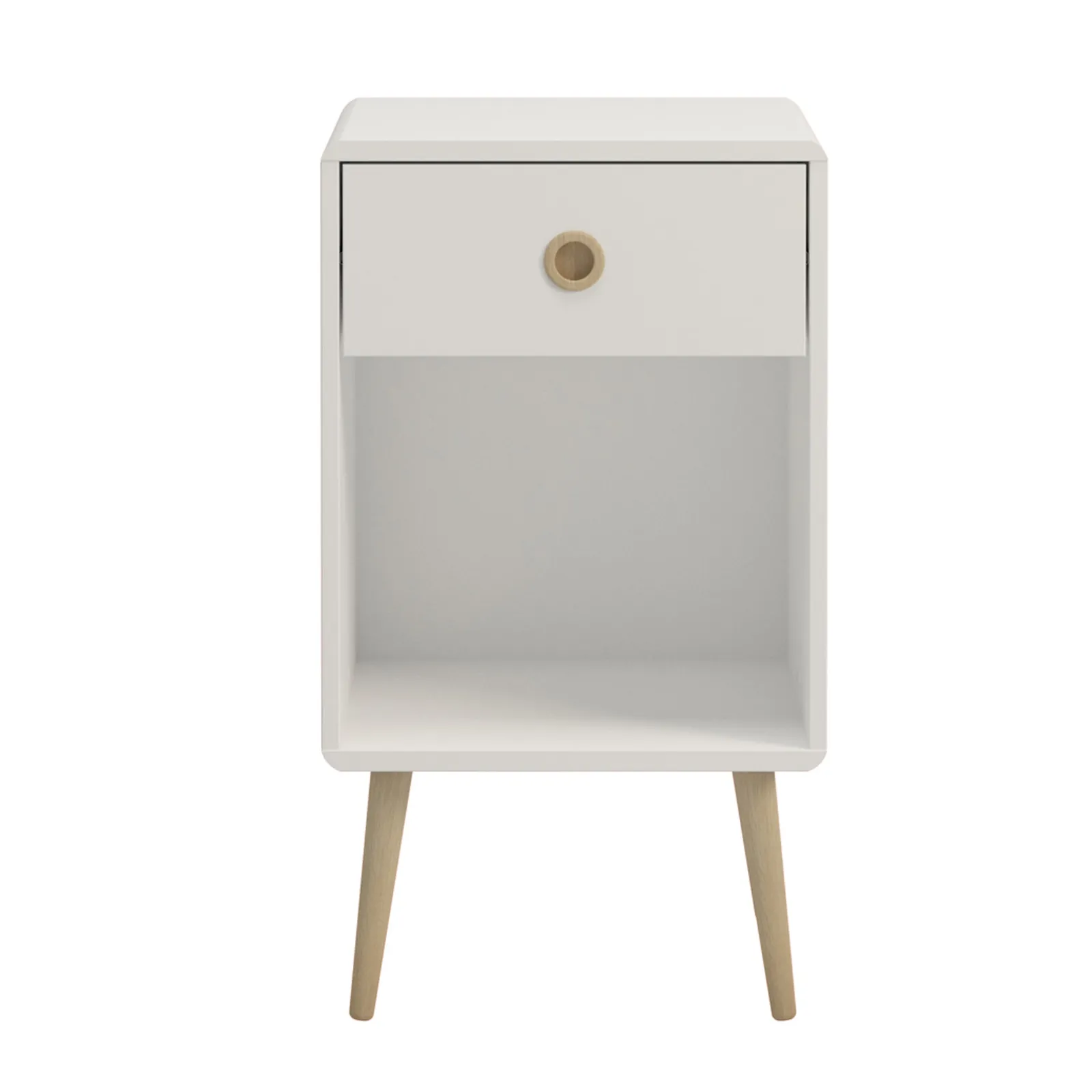 Softline 1 Drawer Bedside Table White