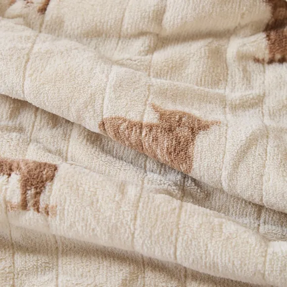 Highland Cow Sherpa Electric Throw Blanket 2
