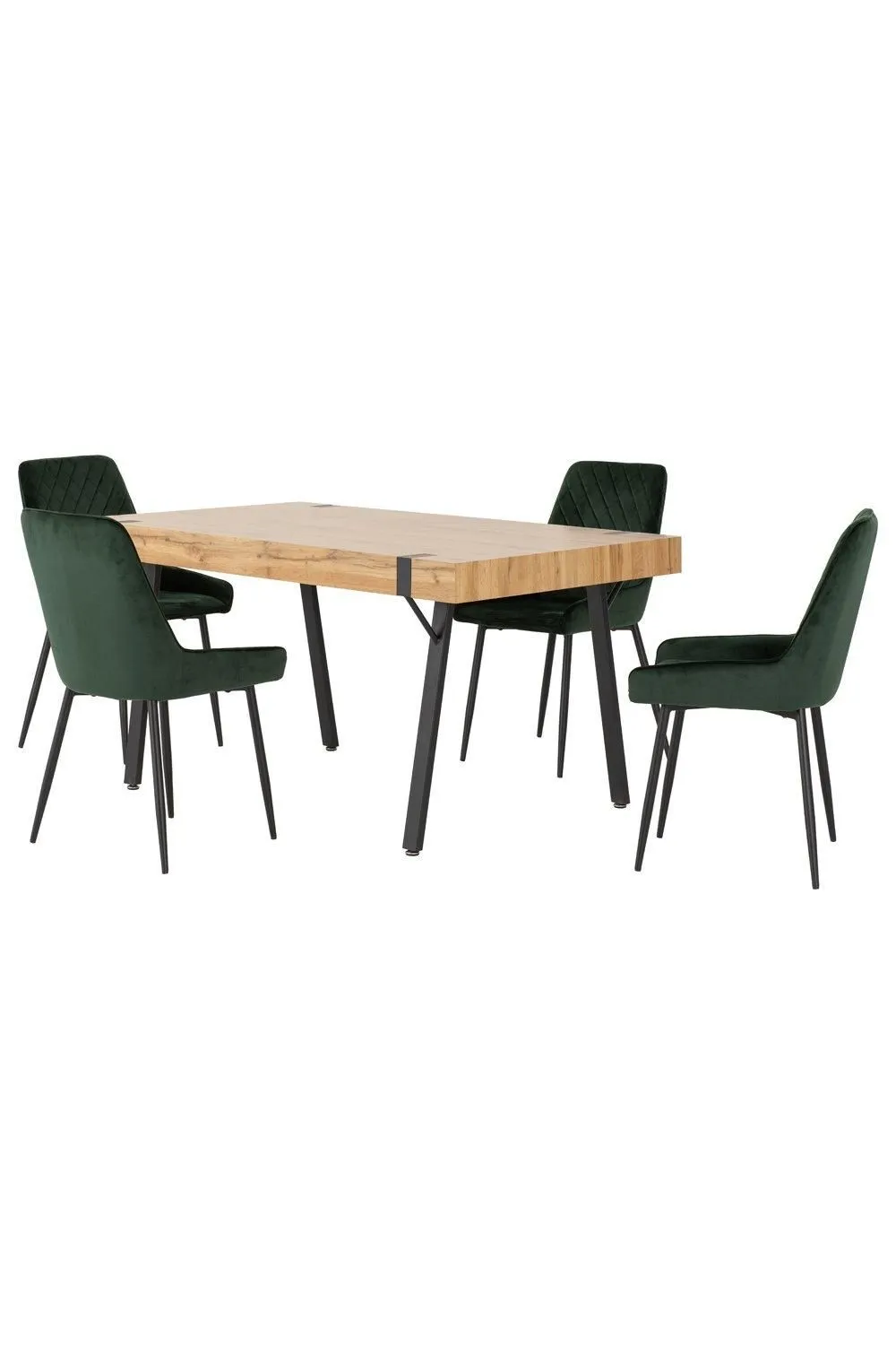 Seconique Treviso Dining Set with Avery Chairs in Green 1