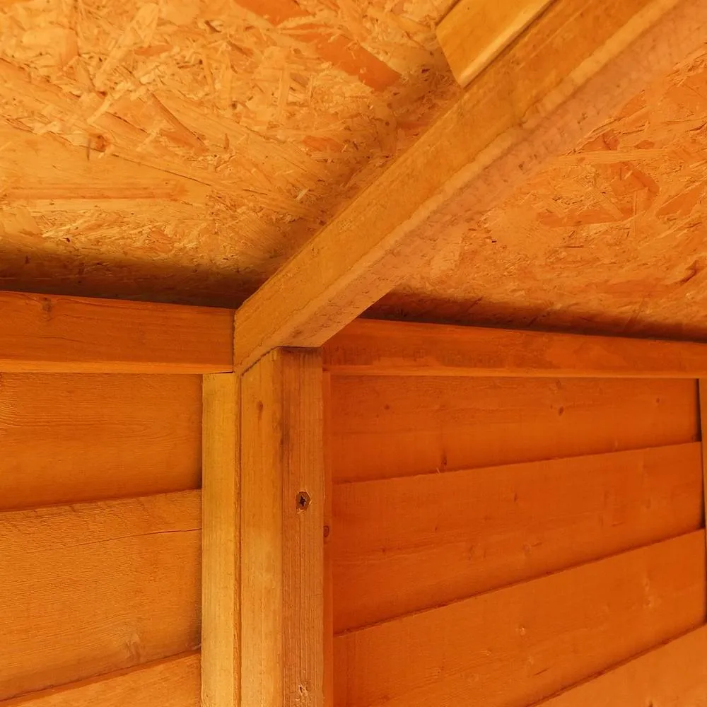 Shires Overlap Double Door Garden Shed - Dip Treated Approx 12 x 6 Feet in Light Tan 5