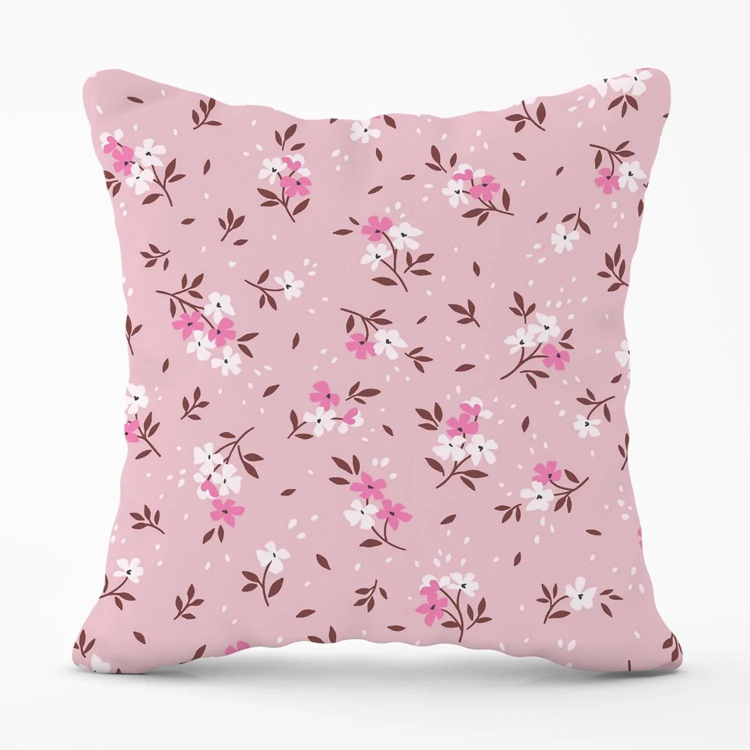Warren Reed - Designer Pretty Pink Flower Pattern Outdoor Cushion