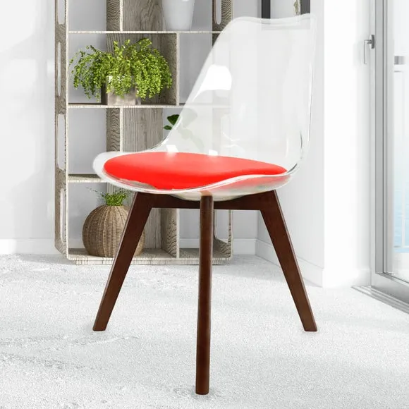 Fusion Living Soho Clear Plastic Dining Chair with Squared Legs 1
