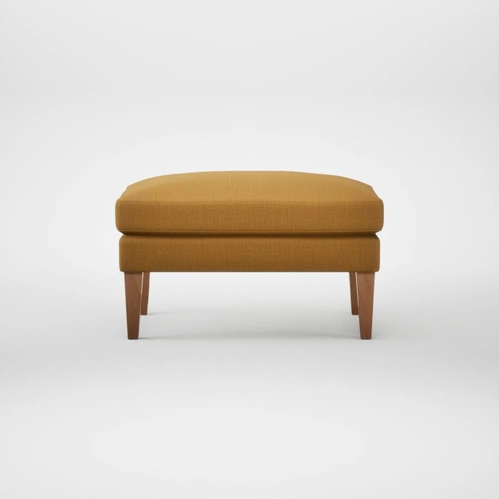 Heal's Wallis Ottoman Smart Cotton Linen Sahara Natural Feet 1