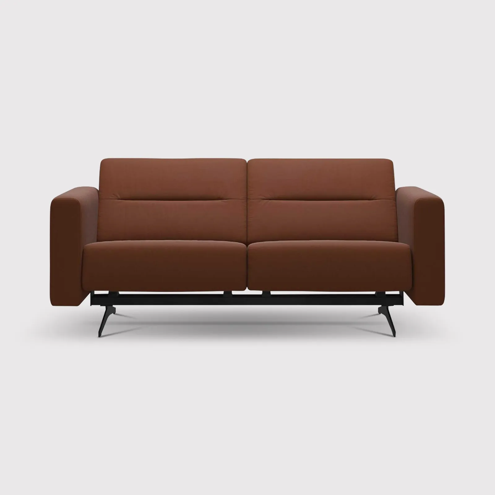 Stressless Stella 2 Seater With S2 Arm Recliner Sofa, Brown Leather | Barker & Stonehouse