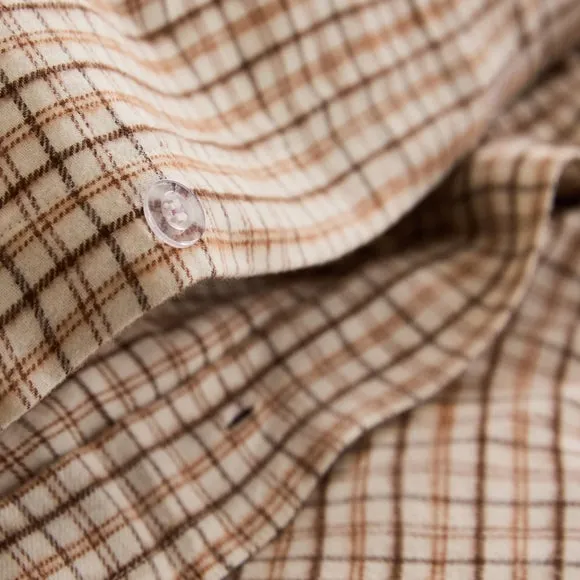 Woven Check Organic 100% Brushed Cotton Duvet Cover & Pillowcase Set 4