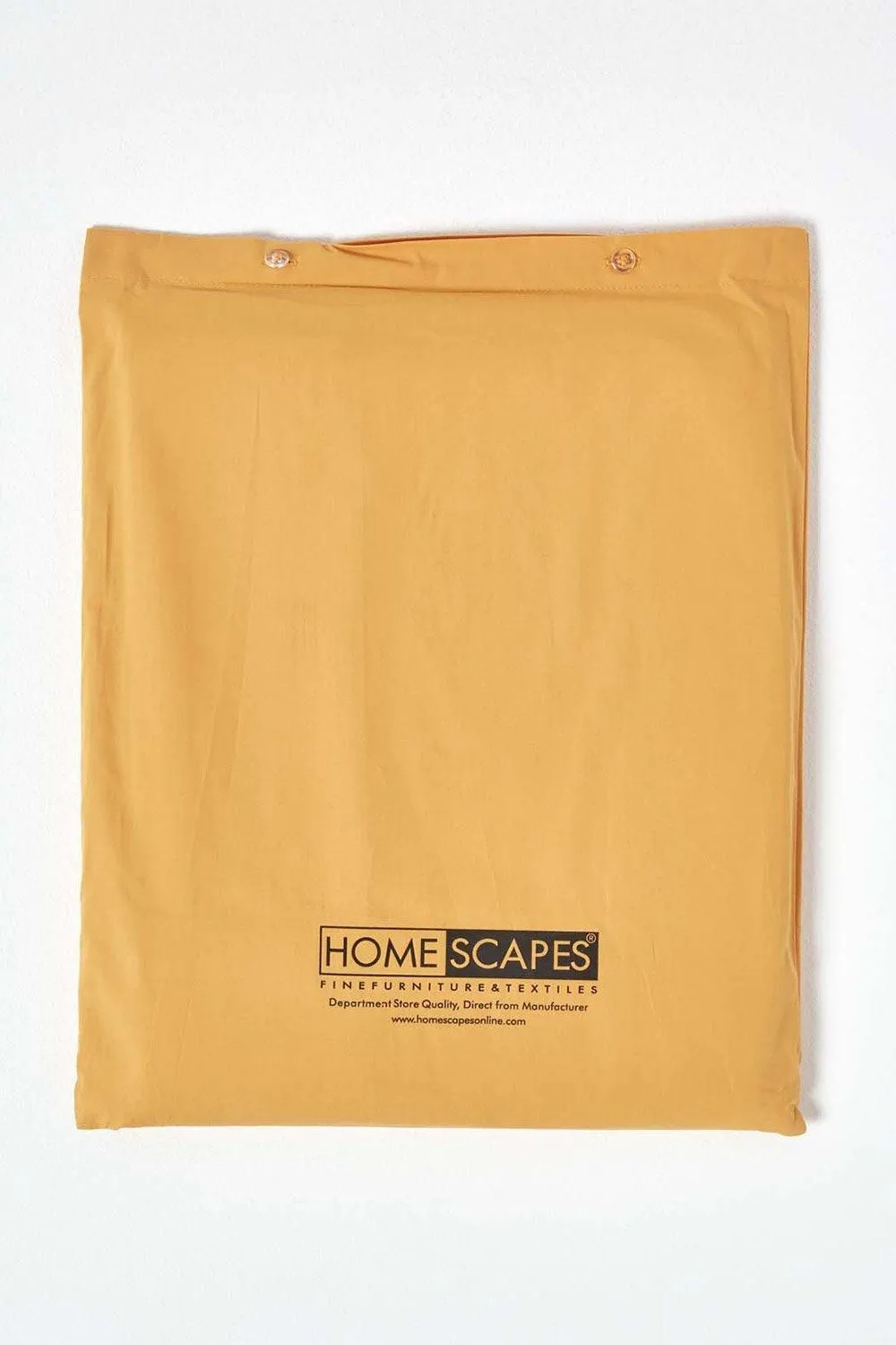 Homescapes Egyptian Cotton Duvet Cover with Pillowcase, 200 TC in Mustard 6