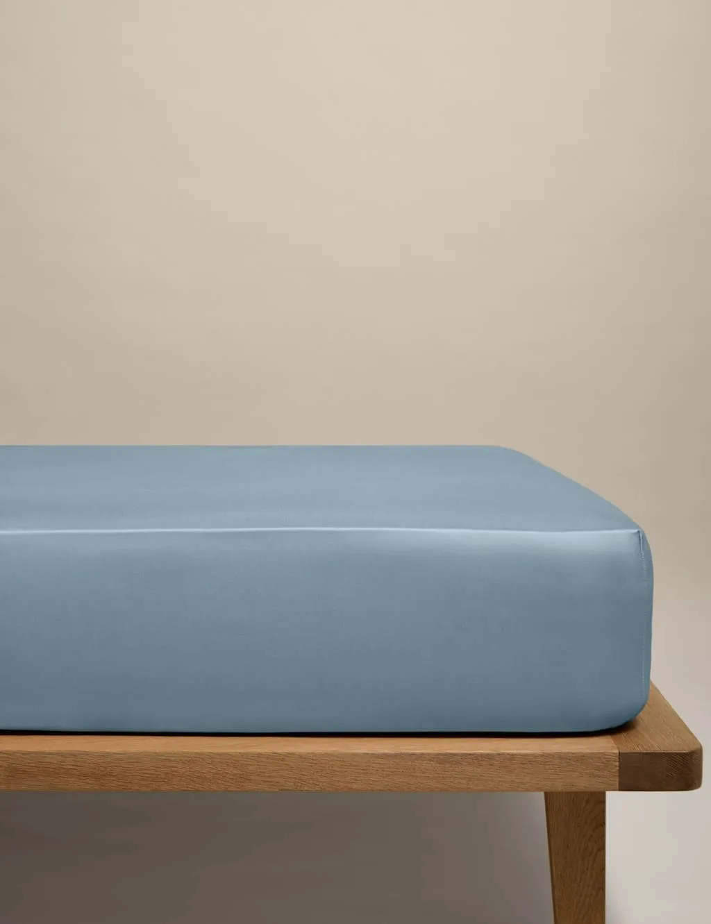 M&S Egyptian Cotton 400 Thread Count Silky Deep Fitted Sheet Dusty Blue