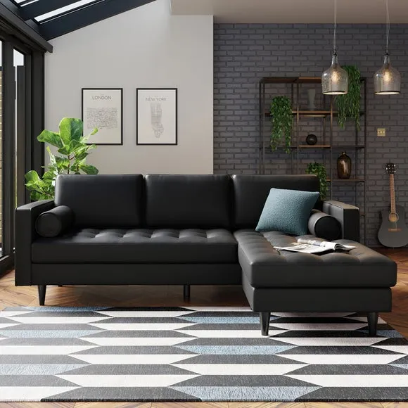 Zoe Faux Leather Corner Chaise 1