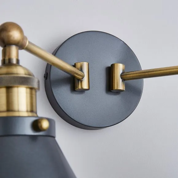 Logan Dual Wall Light Grey 4