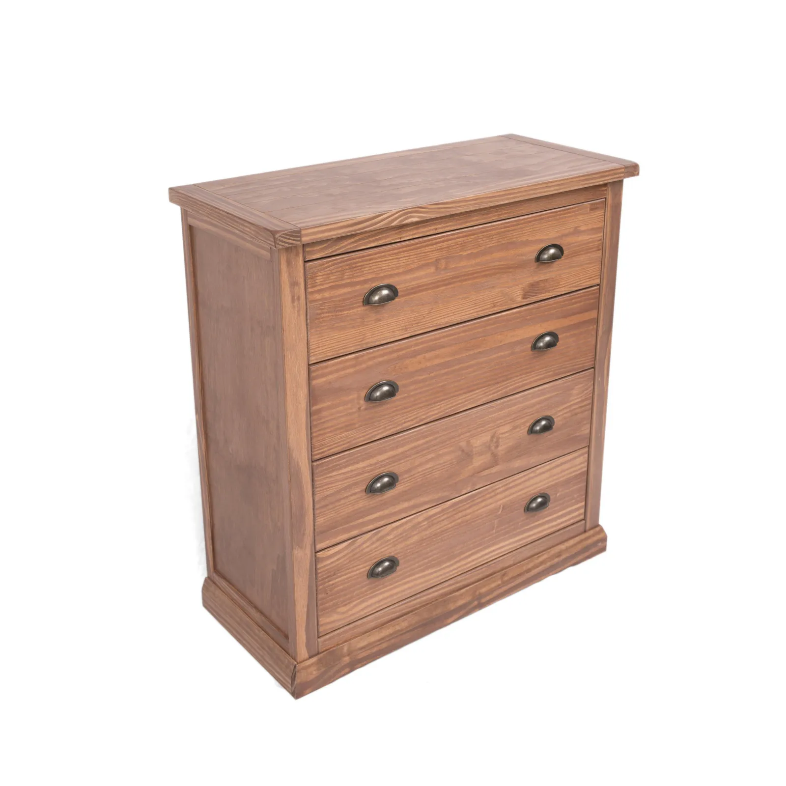Cabinet Bits Tirolo 4 Drawer Chest of Drawers Brass Cup Handle in Brown 3