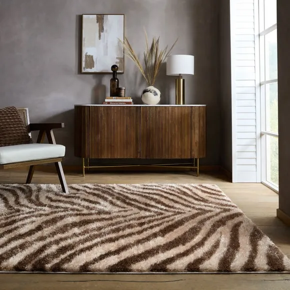 Indulgence Zebra Luxe Shaggy rug 1