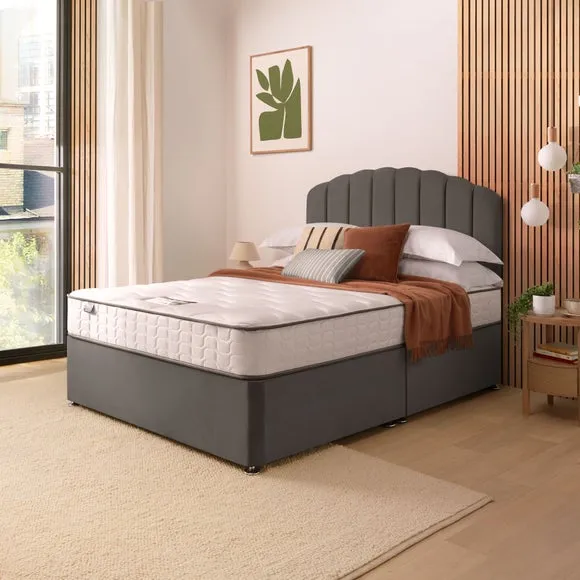 Silentnight Divan Bed With Velvet Merlin Headboard and 800 Pocket Sprung Mattress 1