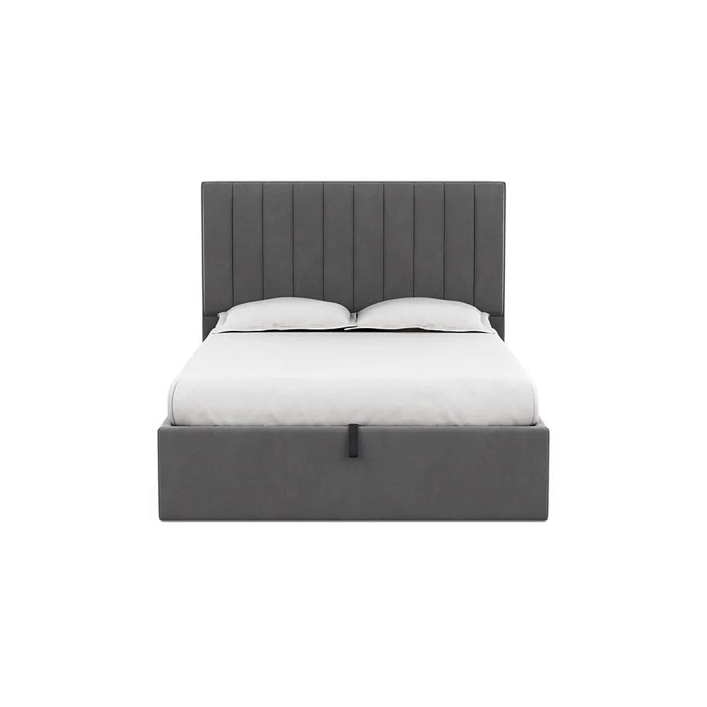 Heal's Lift Storage Divan King Smart Velvet Mercury Natural Feet 1