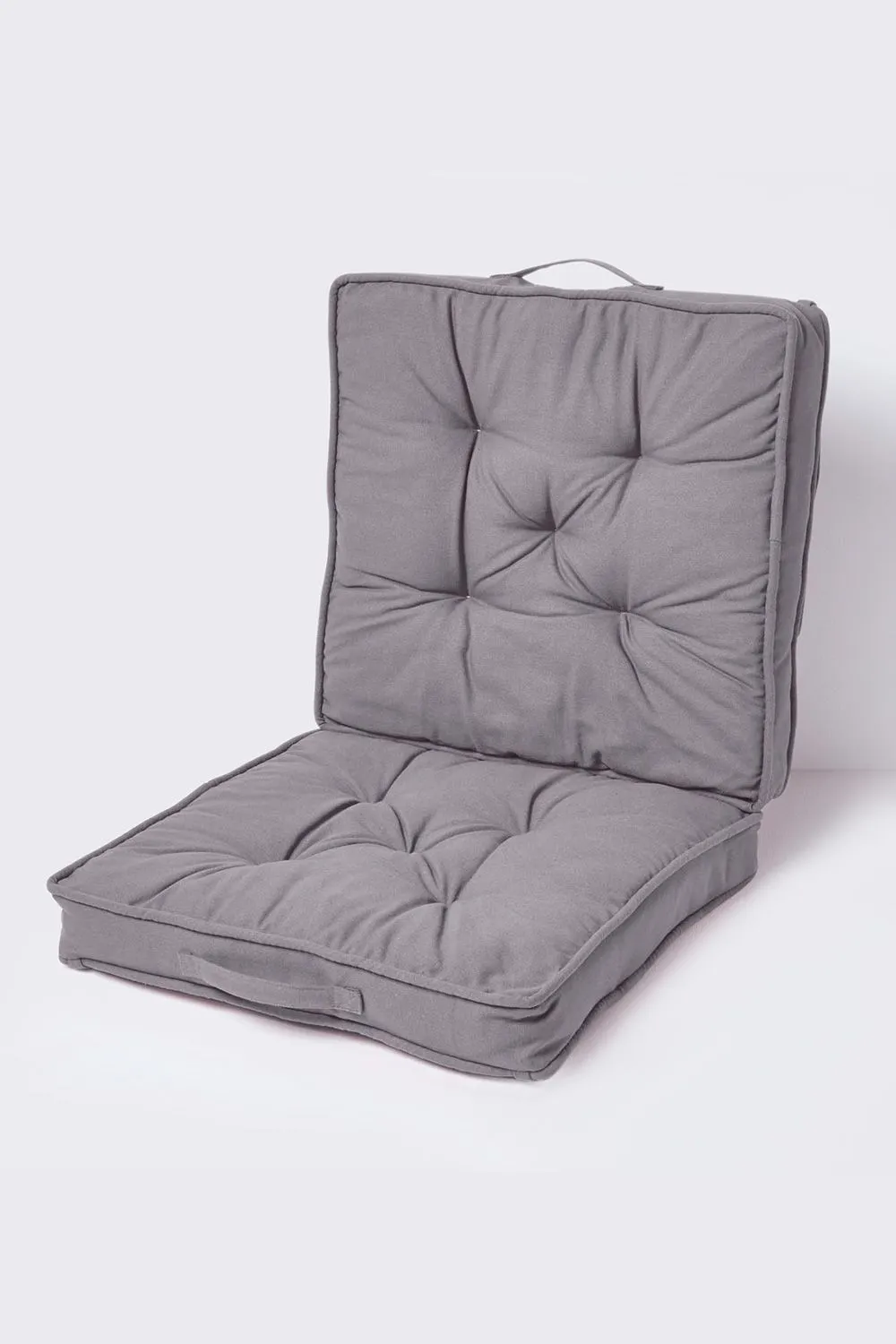 Homescapes Cotton Travel Support Booster Cushion in Charcoal 1
