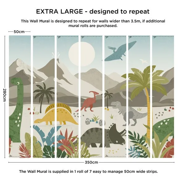 Dino Walk Wall Mural 3