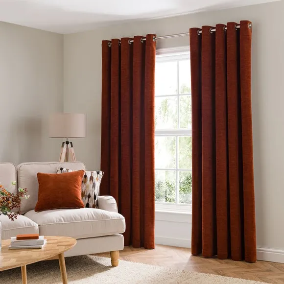 Genoa Chenille Blackout Eyelet Curtains 2