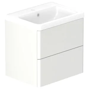 Nexa By VADO Veva Dusk White Wall Hung Vanity Unit & Ceramic Basin - 600mm