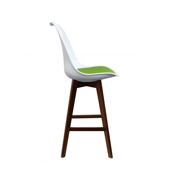 Fusion Living Soho White Plastic Bar Stool 4